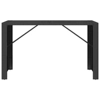 Thumbnail for Bartisch mit Glasplatte Schwarz 185x80x110 cm Poly Rattan