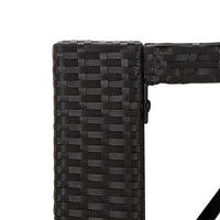 Thumbnail for Bartisch mit Glasplatte Schwarz 185x80x110 cm Poly Rattan
