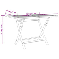 Thumbnail for Gartentisch Klappbar Grau 120x70x75 cm Massivholz Teak