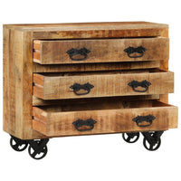 Thumbnail for Sideboard mit 3 Schubladen 80x30x65 cm Massives Raues Mangoholz