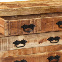Thumbnail for Sideboard mit 3 Schubladen 80x30x65 cm Massives Raues Mangoholz