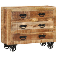 Thumbnail for Sideboard mit 3 Schubladen 80x30x65 cm Massives Raues Mangoholz