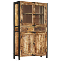 Thumbnail for vidaXL Highboard 100x40x175 cm Massives Raues Mangoholz
