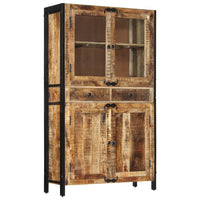 Thumbnail for vidaXL Highboard 100x40x175 cm Massives Raues Mangoholz