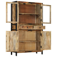 Thumbnail for vidaXL Highboard 100x40x175 cm Massives Raues Mangoholz