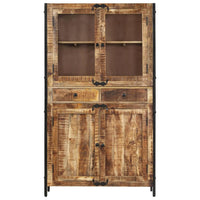 Thumbnail for vidaXL Highboard 100x40x175 cm Massives Raues Mangoholz
