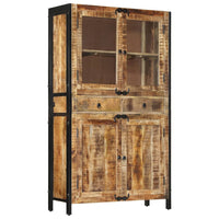 Thumbnail for vidaXL Highboard 100x40x175 cm Massives Raues Mangoholz