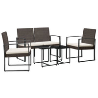 Thumbnail for 5-tlg. Garten-Essgruppe mit Kissen Braun PP-Rattan