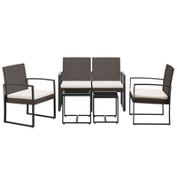 Thumbnail for 5-tlg. Garten-Essgruppe mit Kissen Braun PP-Rattan