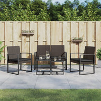 Thumbnail for 5-tlg. Garten-Essgruppe mit Kissen Braun PP-Rattan