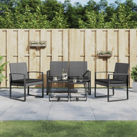 Thumbnail for 5-tlg. Garten-Essgruppe mit Kissen Dunkelgrau PP-Rattan