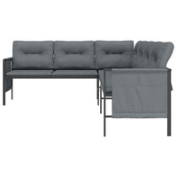 Thumbnail for Garten-Ecksofa Anthrazit Stahl und Textilene