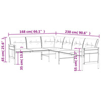 Thumbnail for Garten-Ecksofa Anthrazit Stahl und Textilene