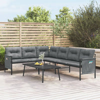 Thumbnail for Garten-Ecksofa Anthrazit Stahl und Textilene