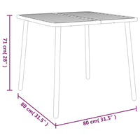 Thumbnail for Gartentisch Anthrazit 80x80x71 cm Stahl