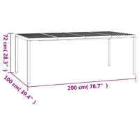 Thumbnail for Gartentisch Anthrazit 200x100x72 cm Stahl