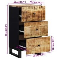 Thumbnail for Sideboard mit 3 Schubladen 40x33,5x75 cm Massivholz Mango