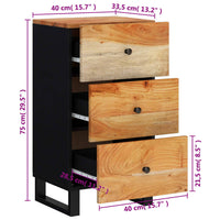 Thumbnail for Sideboard mit 3 Schubladen 40x33,5x75 cm Massivholz Akazie