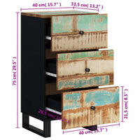 Thumbnail for Sideboard mit 3 Schubladen 40x33,5x75 cm Altholz Massiv