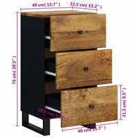 Thumbnail for Sideboard mit 3 Schubladen 40x33,5x75 cm Massivholz Mango