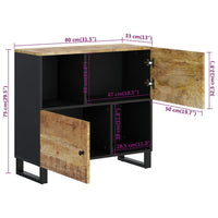 Thumbnail for Sideboard mit 2 Türen 80x33x75 cm Massivholz Mango