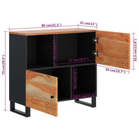 Thumbnail for Sideboard mit 2 Türen 80x33x75 cm Massivholz Akazie