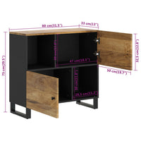 Thumbnail for Sideboard mit 2 Türen 80x33x75 cm Massivholz Mango