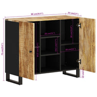 Thumbnail for Sideboard mit 2 Türen 90x33x75 cm Massivholz Mango