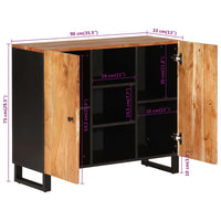 Thumbnail for Sideboard mit 2 Türen 90x33x75 cm Massivholz Akazie