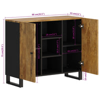 Thumbnail for Sideboard mit 2 Türen 90x33x75 cm Massivholz Mango