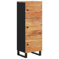 Thumbnail for Highboard mit 3 Türen 40x33x110 cm Massivholz Akazie & Eisen