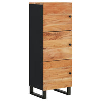 Thumbnail for Highboard mit 3 Türen 40x33x110 cm Massivholz Akazie & Eisen