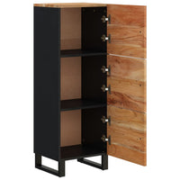 Thumbnail for Highboard mit 3 Türen 40x33x110 cm Massivholz Akazie & Eisen