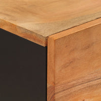Thumbnail for Highboard mit 3 Türen 40x33x110 cm Massivholz Akazie & Eisen