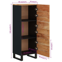 Thumbnail for Highboard mit 3 Türen 40x33x110 cm Massivholz Akazie & Eisen