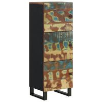 Thumbnail for Highboard mit 3 Türen 40x33x110 cm Altholz Massiv & Eisen