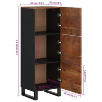 Thumbnail for Highboard mit 3 Türen 40x33x110 cm Altholz Massiv & Eisen
