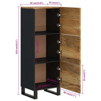 Thumbnail for Highboard mit 3 Türen 40x33x110 cm Massivholz Mango & Eisen