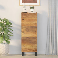 Thumbnail for Highboard mit 3 Türen 40x33x110 cm Massivholz Mango & Eisen
