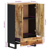 Thumbnail for Highboard mit Schublade 60x33x100 cm Massivholz Mango & Eisen