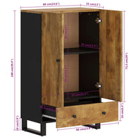 Thumbnail for Highboard mit Schublade 60x33x100 cm Massivholz Mango & Eisen