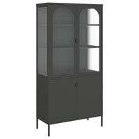 Thumbnail for Highboard Schwarz 90x40x180 cm Glas und Stahl