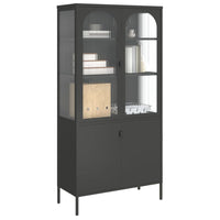 Thumbnail for Highboard Schwarz 90x40x180 cm Glas und Stahl