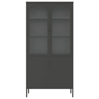 Thumbnail for Highboard Schwarz 90x40x180 cm Glas und Stahl
