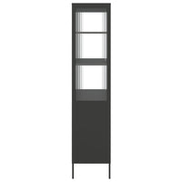 Thumbnail for Highboard Schwarz 90x40x180 cm Glas und Stahl