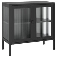 Thumbnail for Sideboard Schwarz 70x35x70 cm Glas und Stahl