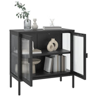 Thumbnail for Sideboard Schwarz 70x35x70 cm Glas und Stahl