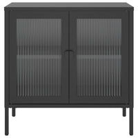 Thumbnail for Sideboard Schwarz 70x35x70 cm Glas und Stahl