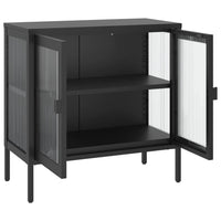 Thumbnail for Sideboard Schwarz 70x35x70 cm Glas und Stahl