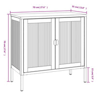 Thumbnail for Sideboard Schwarz 70x35x70 cm Glas und Stahl